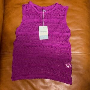 Fuchsia Lace Tank Top